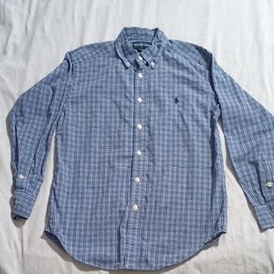 Ralph Lauren Kids Navy Plaid Button Down Shirt